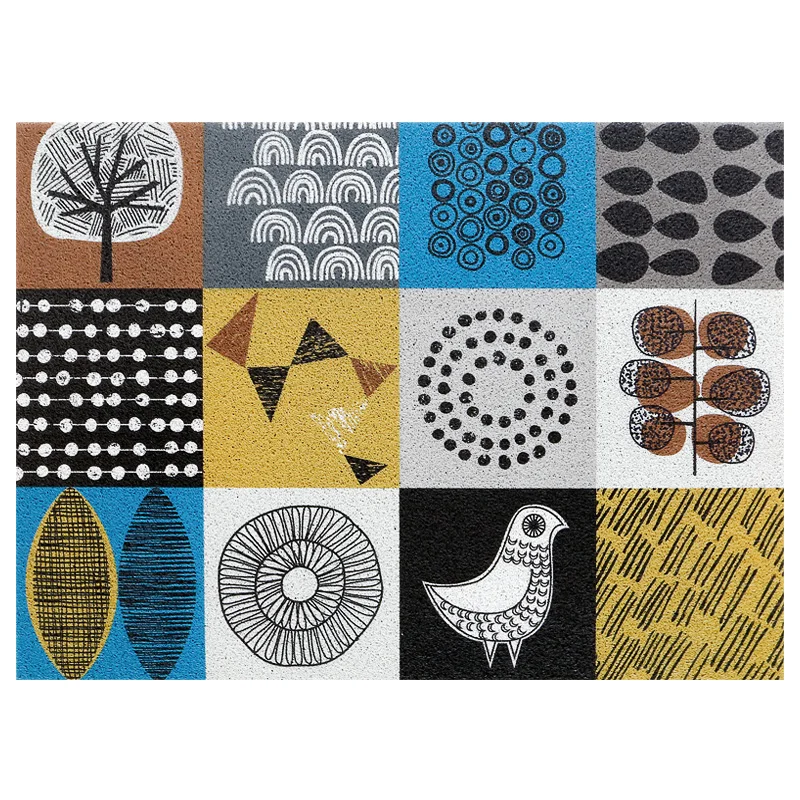 

Nordic INS Entrance hall carpet PVC wire loop mat Custom creative doodle Door mat Living room floor mat bathroom non-slip rug