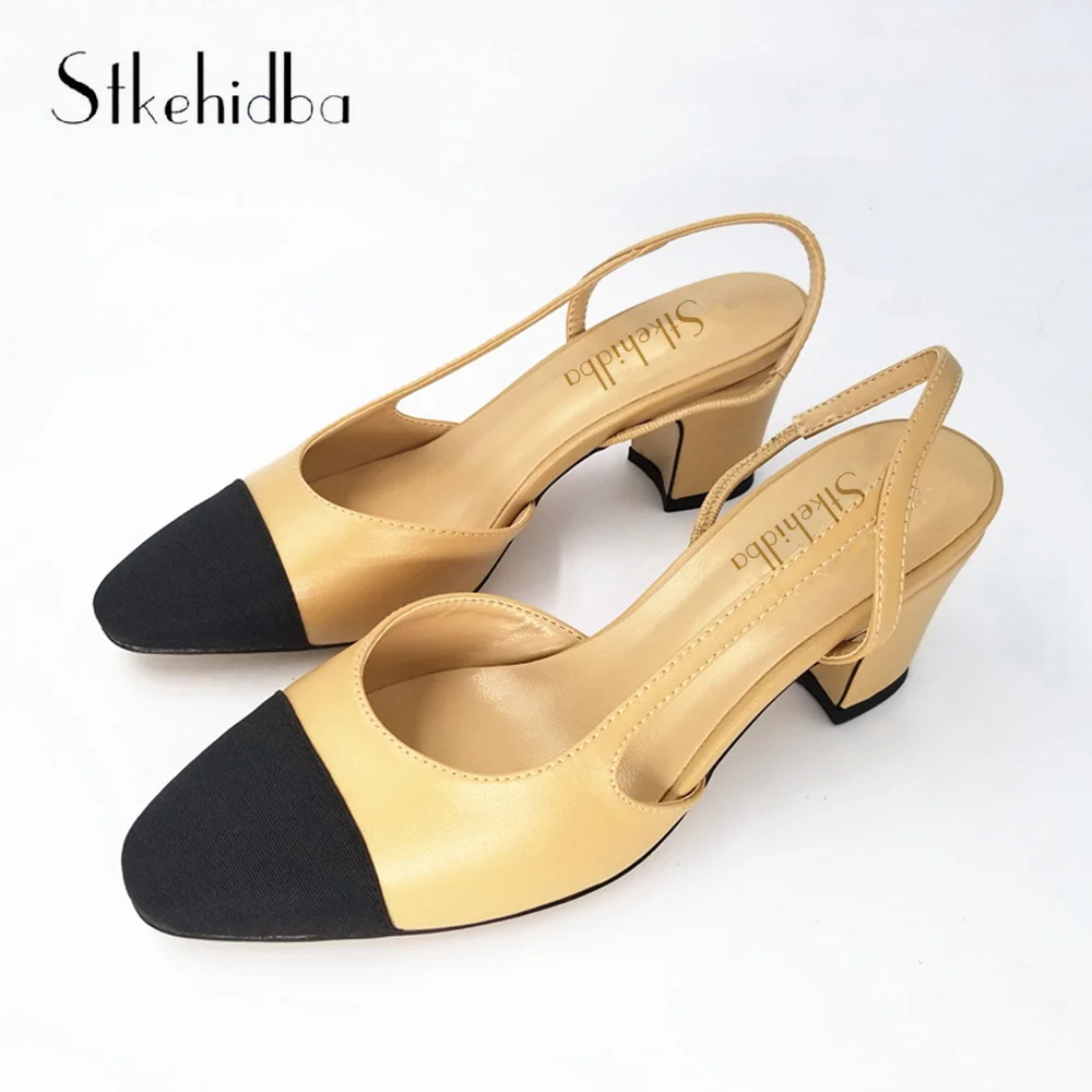 

Stkehidba Women's Shoes Hot Sale Genuine Leather Women Pumps Summer Shoes kitten Heels Women's Sandals Plus Size 34-43 Shoes