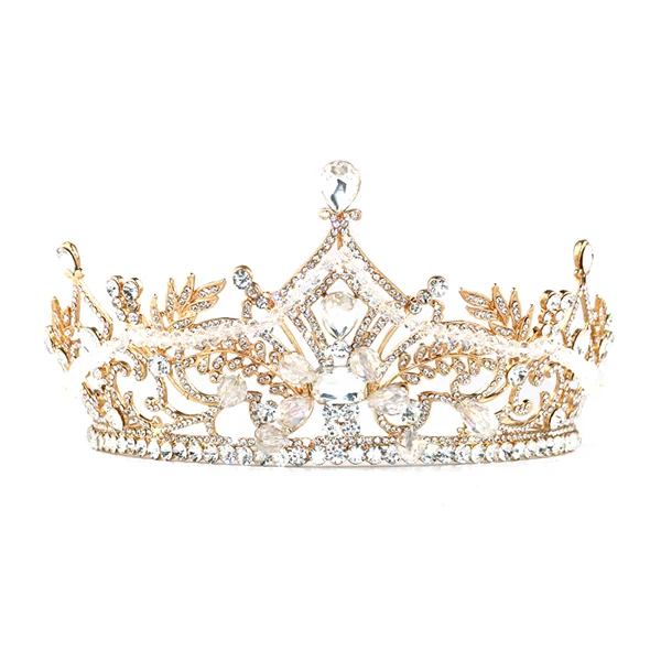 20 стилей, винтажное Золотое свадебное украшение для волос для женщин, жемчужная кристальная тиара, корона, принцесса, королева, свадебные украшения для волос, торжественный выпускной вечер - Окраска металла: HG173