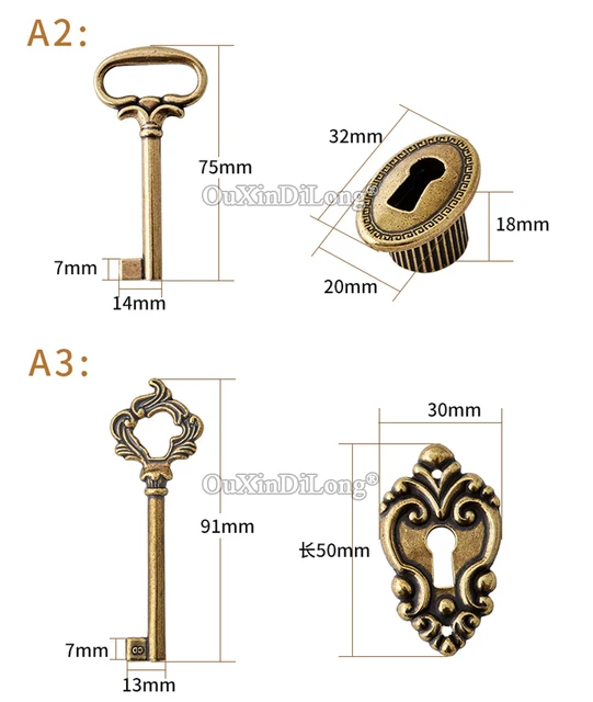 Classic Retro 10PCS European Antique Pure Brass Drawer Cabinet Locks  Cupboard File Cabinet Dresser Hidden Cabinet Door Locks+Key - AliExpress