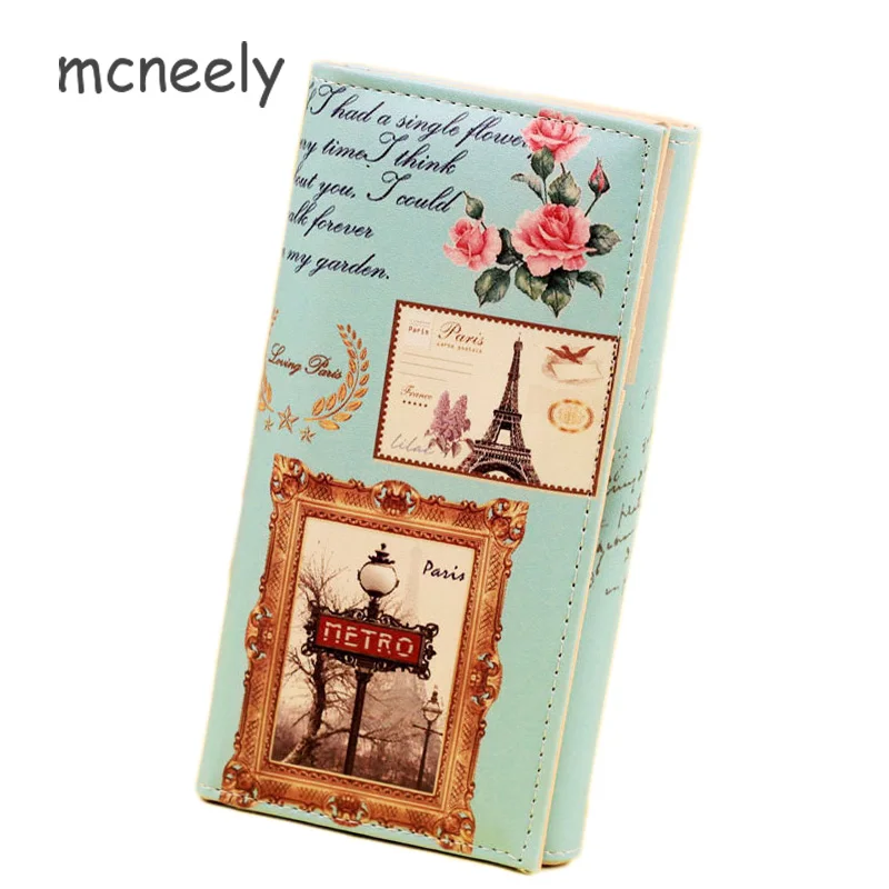 as picture Mcneely Длинный кошелек для девочек, кошелек с изображением Парижской башни, клатч, кошелек, кошелек для студента держатель для карт, кошелек La cartera de la chica, Новинка - Цвет: as picture