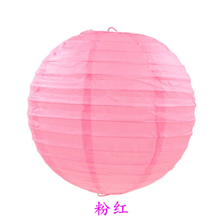 Круглый Китайский Бумага фонари 10-15-20-25-30-35-40cm для Одежда для свадьбы, дня рождения украшение на Рождество и Хеллоуин; праздничные принадлежности - Цвет: Pink