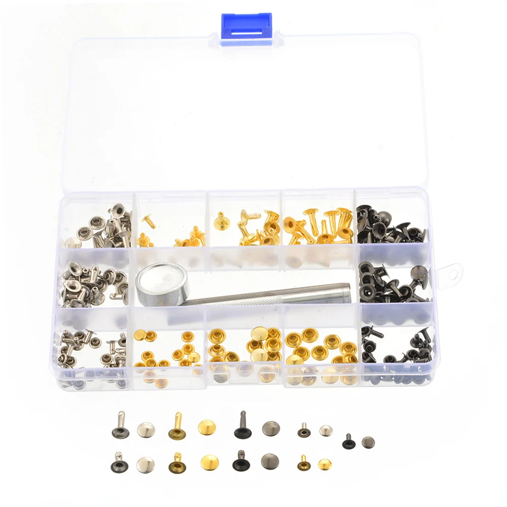 

Hoomall 135PCs 3 Colors Rivet With Matching Boxes DIY Leather Craft Rivets Replacement Handmade Accessories Machine Sewing Tools