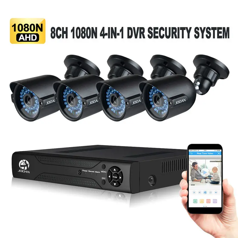 JOOAN 8CH 1080N CCTV DVR Recorder, Security Camera System with 4 x