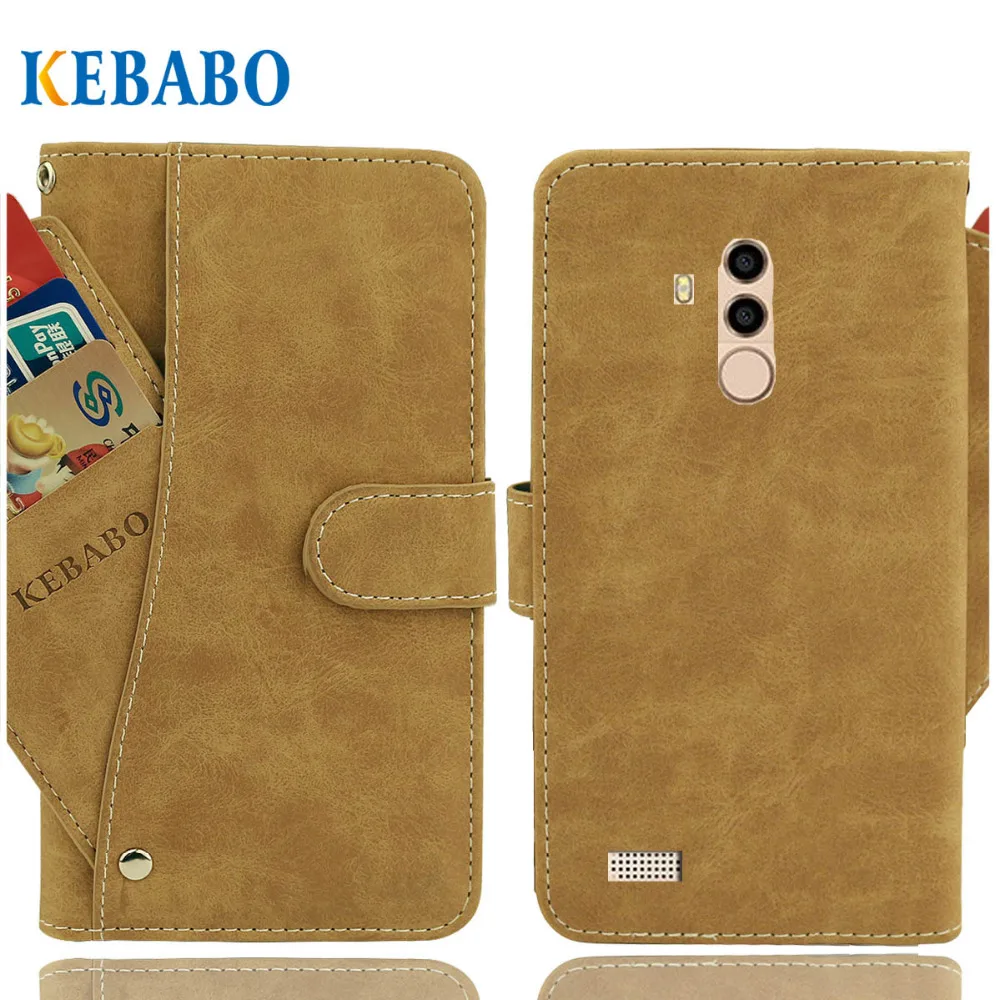 

Vintage Leather Wallet BQ BQ-5516L Twin Case 5.5" Luxury 3 Front Card Slots Cover Magnet Stand Phone Protective Bags