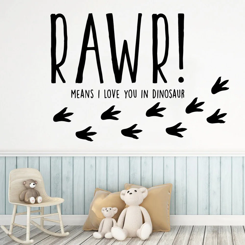 

Artistic I love dinosaur Text Wall Stickers For Kids Room Wallpaper Living Room Home Decor Wall Decals Waterproof adesivi murali