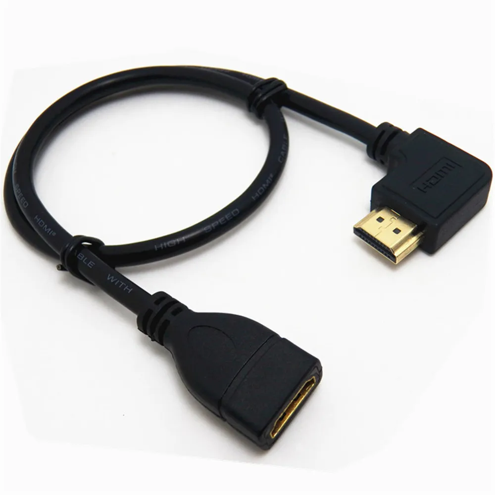 HDMI 2,0 кабель-удлинитель для 90/270 градусов угол Binful HDMI кабель 2*4 K 0,5 м 1080 P 3D для ТВ PC проектор PS3 мужского и женского пола - Цвет: Синий