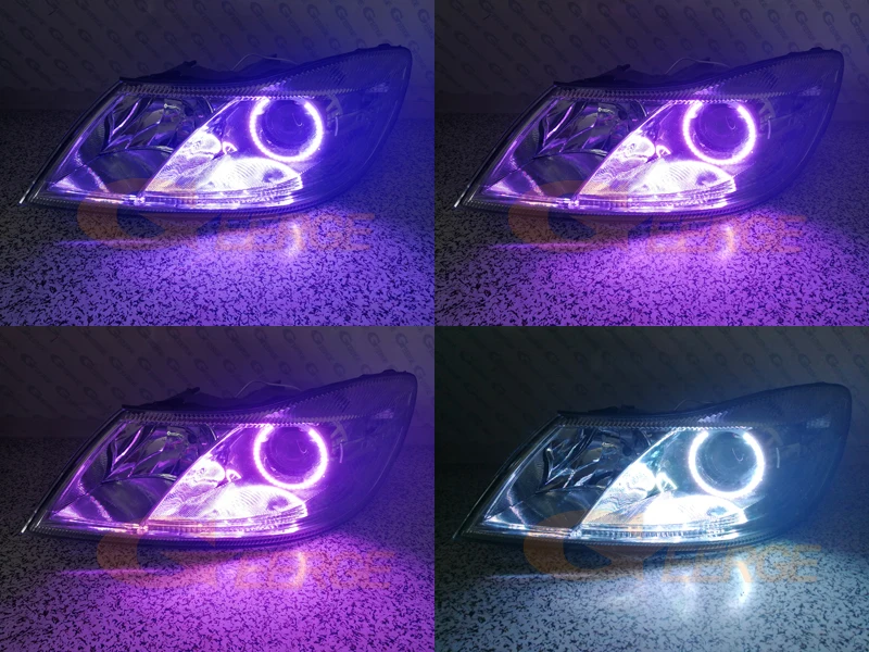 RGB led angel eyes SKODA OCTAVIA MK2 A5 FL 2009 2010 2011 2012(6)