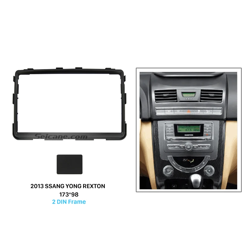 

Seicane Perfect Double 2 Din Car Radio Fascia for 2013+SSANG YONG REXTON Stereo Plate Frame Panel Car Styling Trim Install Kit