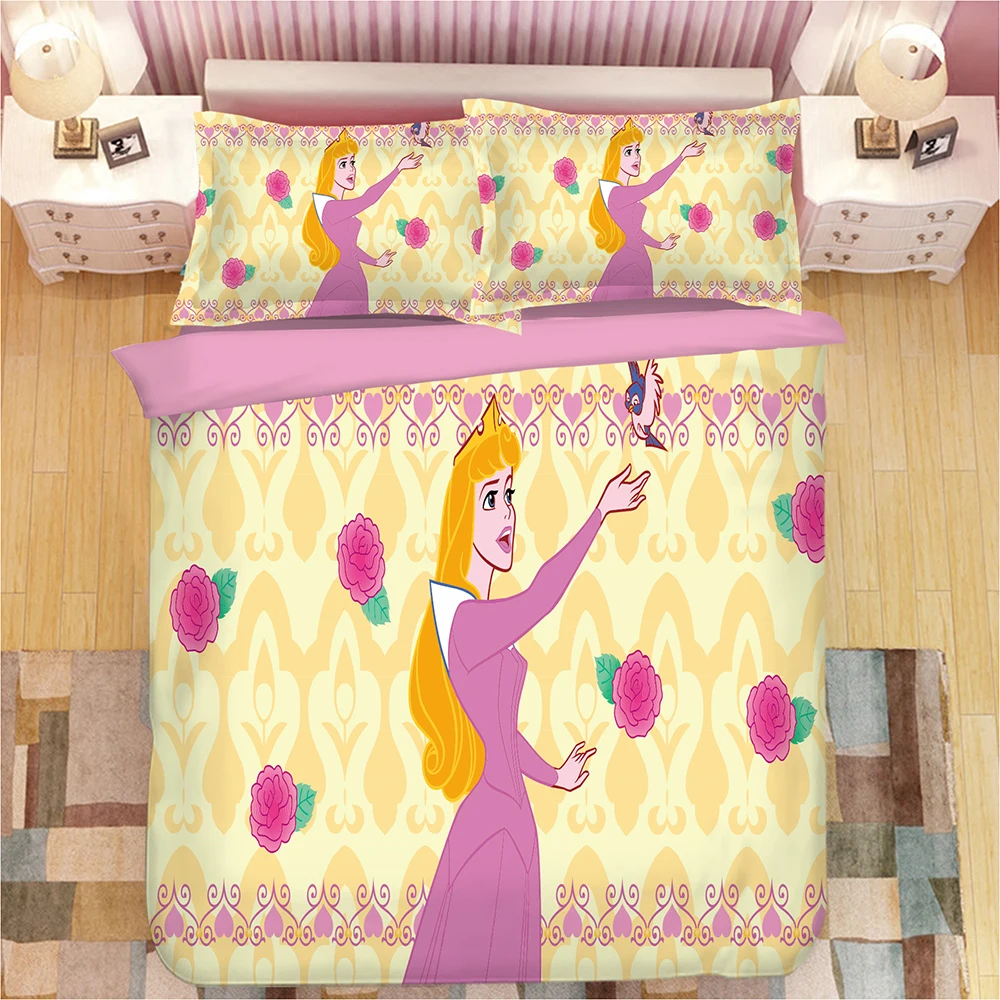 Эльзы из мультфильма "Холодное сердце", постельное бельё один Квин-сайз розовый диснеевской принцессы постельное белье 3/4 шт. в партии детские постельное белье с объемным рисунком домашний текстиль