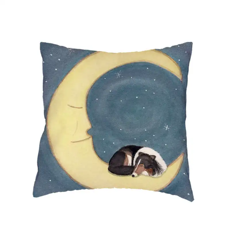 Милый щенок наволочка для подушки 45*45 см Спящая на Луне Хаски Тедди Цзинь Мао Лабрадор домашний диван украшение спальни наволочка