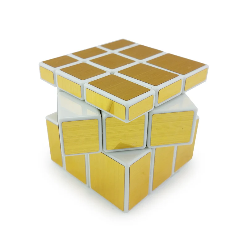 3x3x3 зеркальный волшебный куб головоломка твист плавно Белое золото