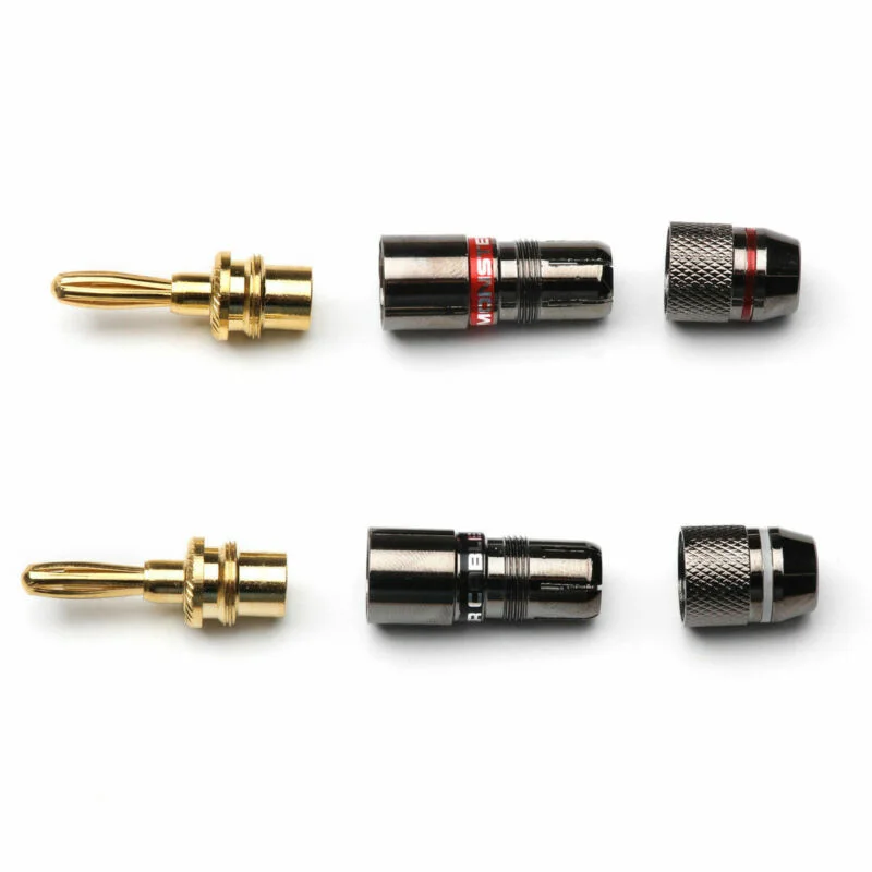

Accessories Banana Plugs 12pcs Interconnects Speaker Adapter Gold Plated Connectors Zinc Alloy 50-90VA