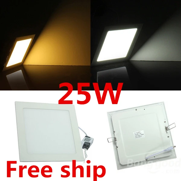 

Ultra thin design 25W LED ceiling recessed grid downlight / square panel light 225mm, 1pc/lot free shipping