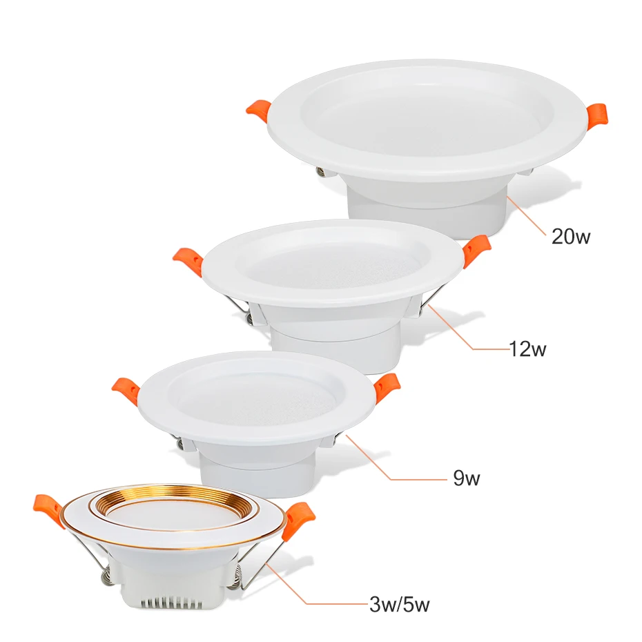 Светодиодный светильник 3 Вт 5 Вт 220 В светодиодный встраиваемый потолочный Точечный светильник 9 Вт 12 Вт 20 Вт панельный светильник круглый светодиодный светильник ing Холодный/теплый белый 3 цвета