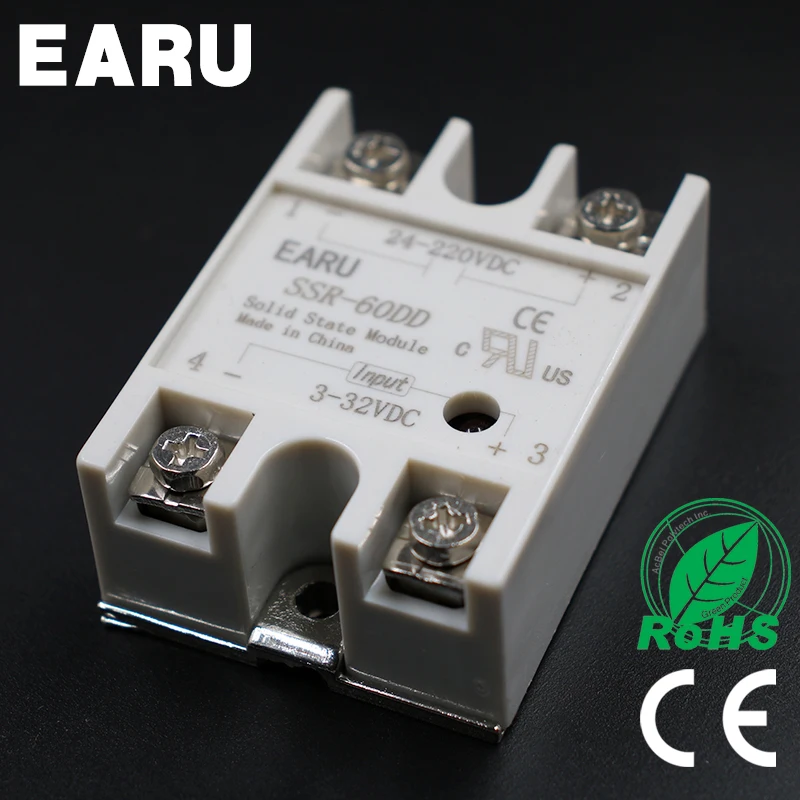 Твердотельное реле SSR-60DD 60A 3-32V DC вход к 24-220V SSR 60DD SSR-60 DD промышленное управление