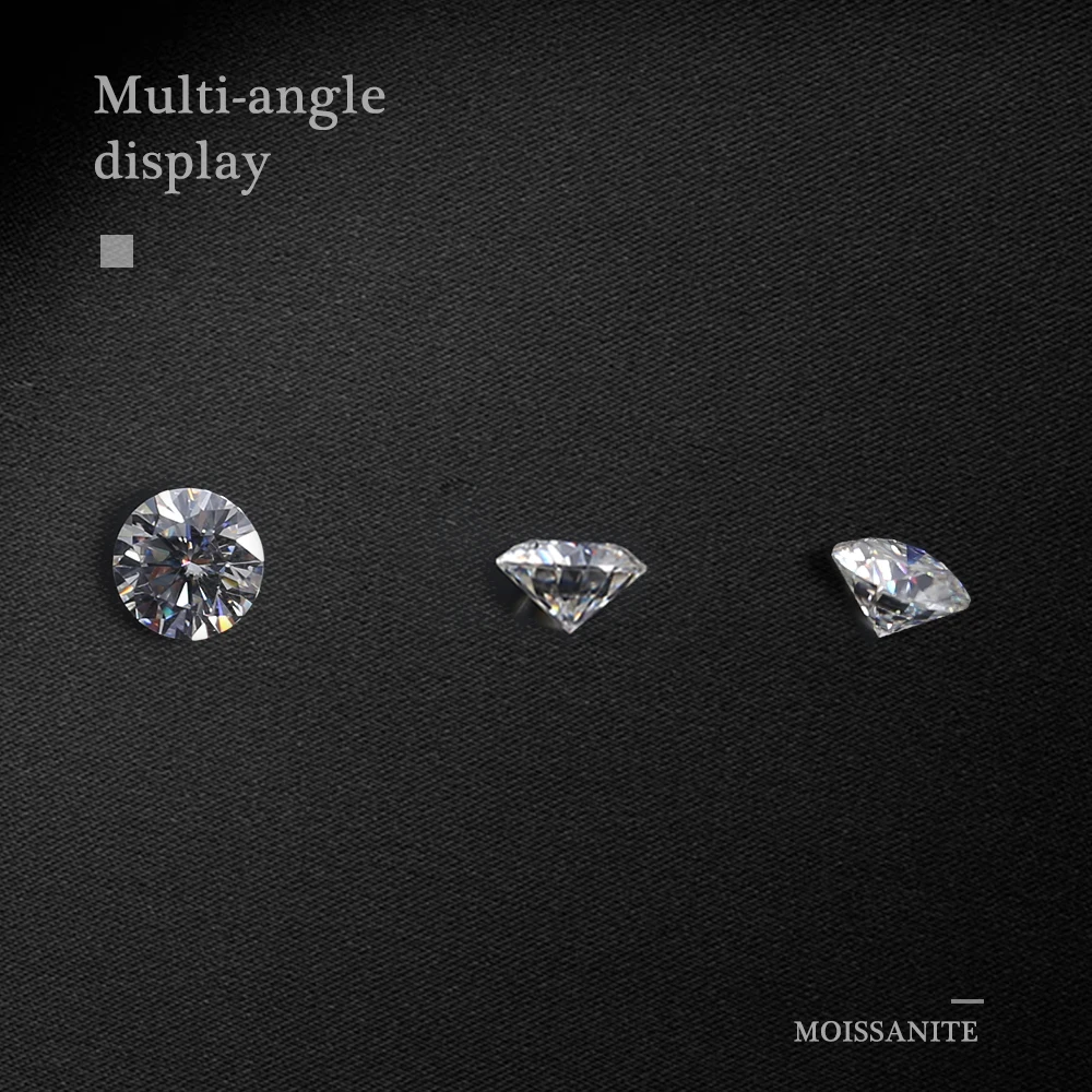 NiceGems Муассанит 0.4ctw Цвет меньше в виде сердечек со стрелами огранка круглая 4 5 MM F