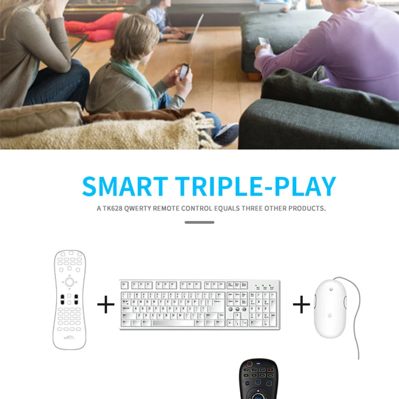 Смарт-пульт Conctol для Android tv BOX для компьютера с голосовой и подсветкой Функция Air mouse Клавиатура