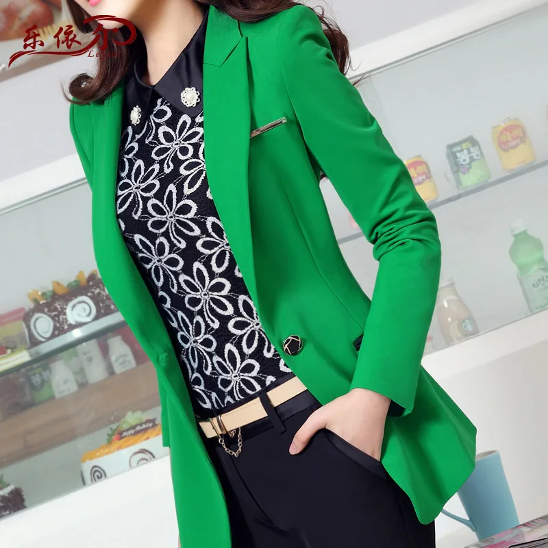 2015Winter style Lady OL female long sleeved small suit large size women s casual suit jacket