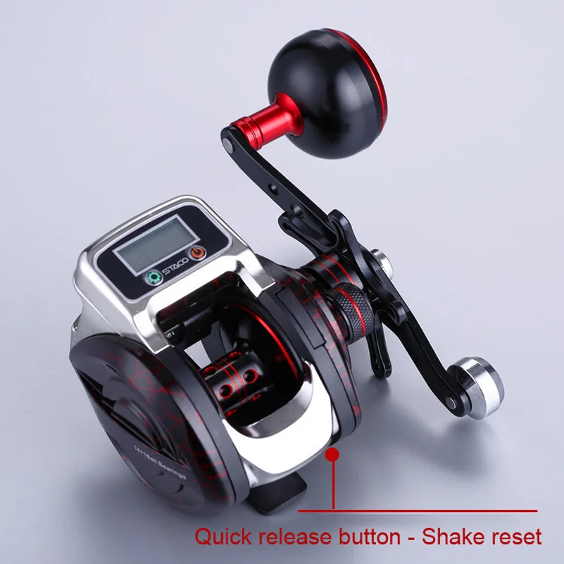 Carretel de Pesca Carretel de Metal Roda de Água Yuyu Baitcasting Carretel Contador Medidor 6.3: 1 Digital Completo Salgada Trolling Bobina Arrastar 5kg no 10 Carretilhas de pesca