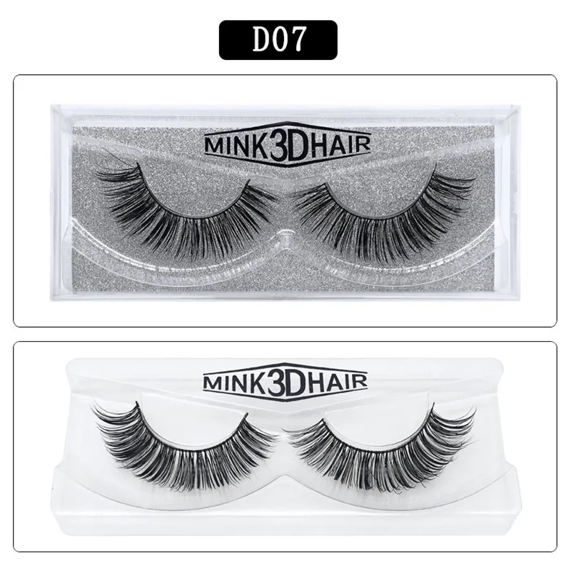 D07 1 пара 100% настоящие сибирские 3D норковые накладные ресницы длинные