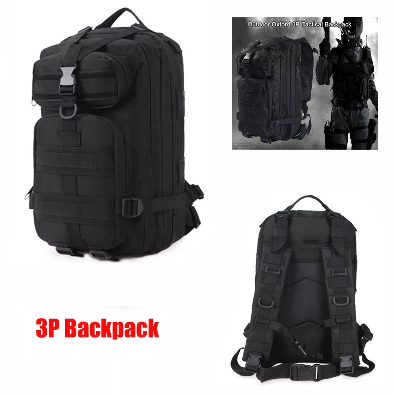 

3P Tactical Backpack Army Military Oxford Molle Bag 30L For Camping Climbing Traveling Trekking Hiking Camouflage Sport Backpack