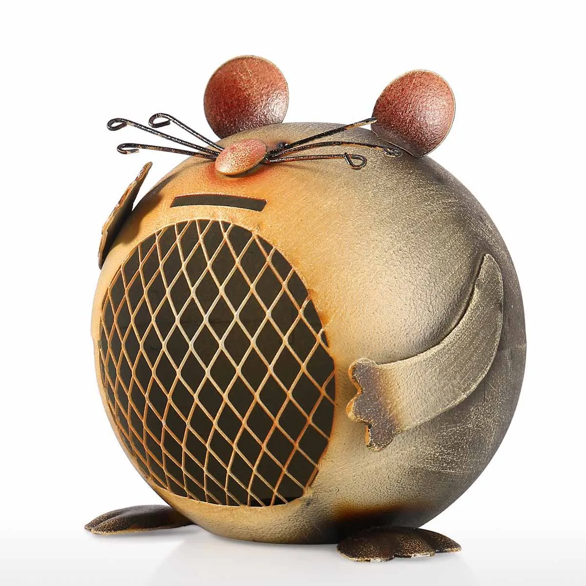 Tooarts монетница в форме мышки Милая монета с изображением животного креативная копилка для животных домашняя декоративная железная скульптура подарок для детей