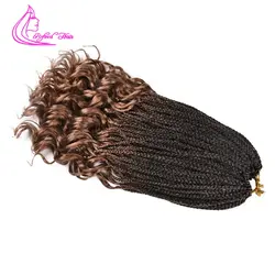 Изысканный волос вязанная косами волнистые конец поле кос 22 корни/pc Ombre коричневый бордовый Синтетические плетение наращивание волос