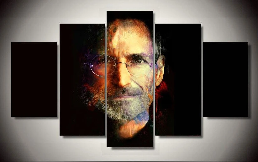 5 Piece Framed Printed Steve Jobs Painting On Canvas Room