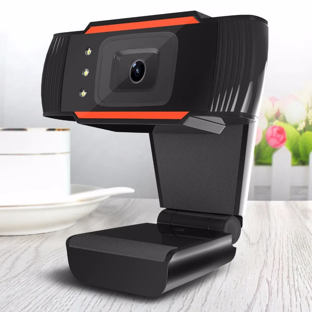 HD Webcam 3LED 480P PC Camera with Absorption Microphone MIC for Skype Android TV Rotatable Computer USB Web Cam | Компьютеры и офис