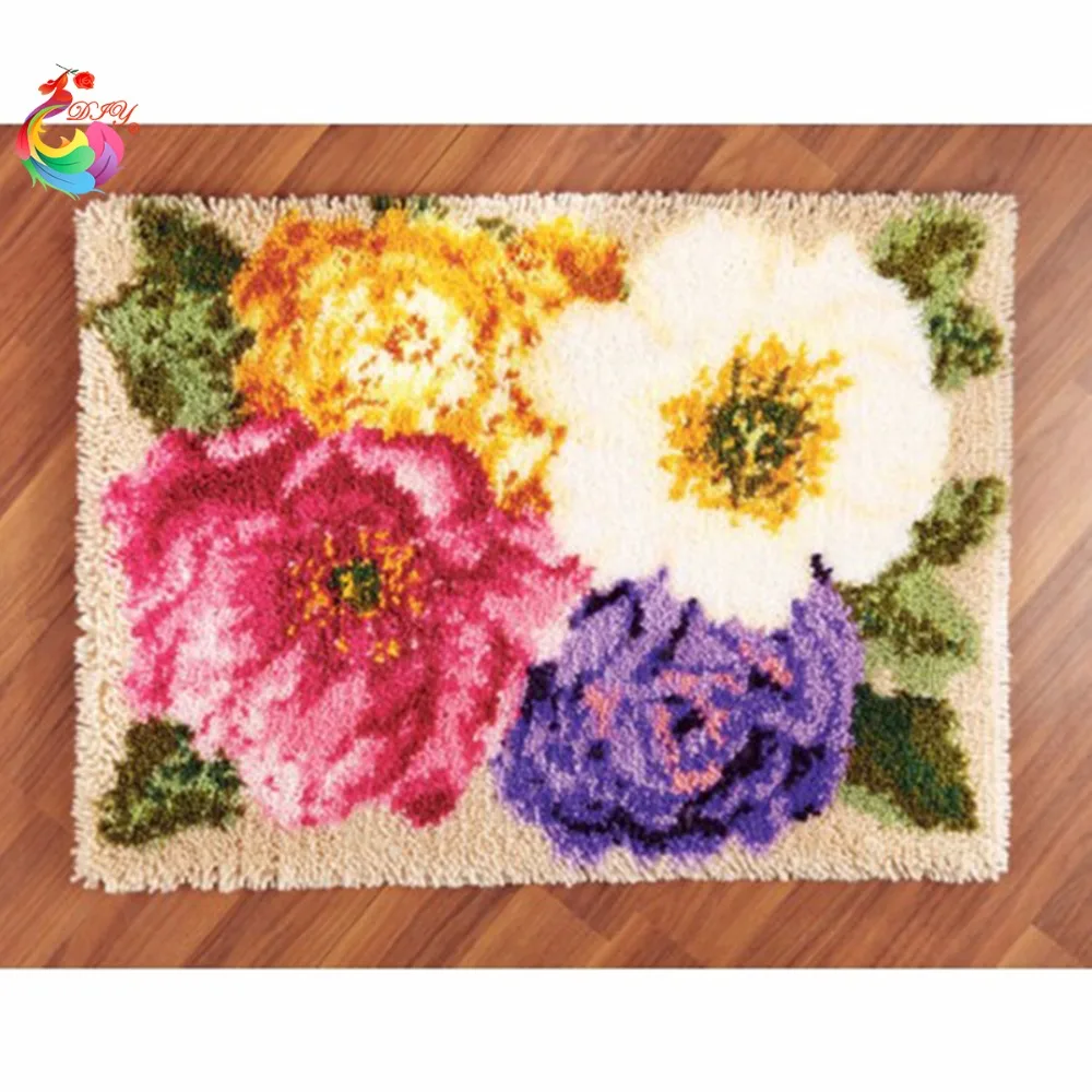Knitting Latch Hook Kit Rug Cushion Mat DIY Craft Cross Stitch
