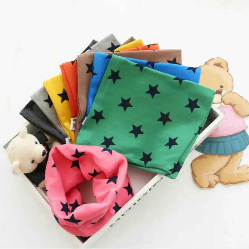 

Spring Autumn Winter Cute Toddlers Kids Girls Boys Snood Winter Scarf Stars Decor Scarves Baby Neckerchief