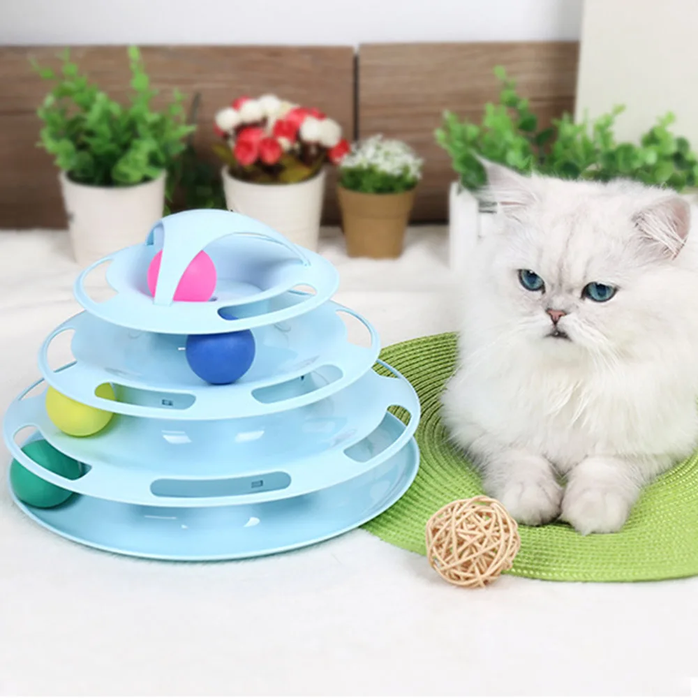 4-Слои котята развлечения диск проигрывателя Cat развлечений пластина с шариками трехслойную Когтеточка для кошек забавные кошачьи игрушки