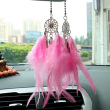 LEEPEE Автомобильное Зеркало подвесной кулон Ловец снов колокольчики украшения из перьев Хранитель снов ручной работы подарки автомобиль орнамент автомобиль-Стайлинг