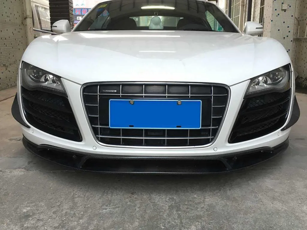 Для Audi R8 углеродного волокна передний защитный спойлер R8 Передняя защитная лопасти для Audi R8 углеродного волокна декоративные дефлектор бампер turbulen