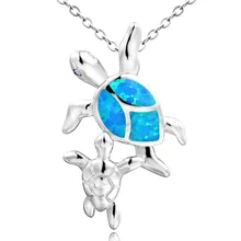 DORMITH Настоящее серебро 925 проба ожерелье кулоны с опалом мама ребенок Черепаха Подвески ожерелье для женщин ювелирные изделия