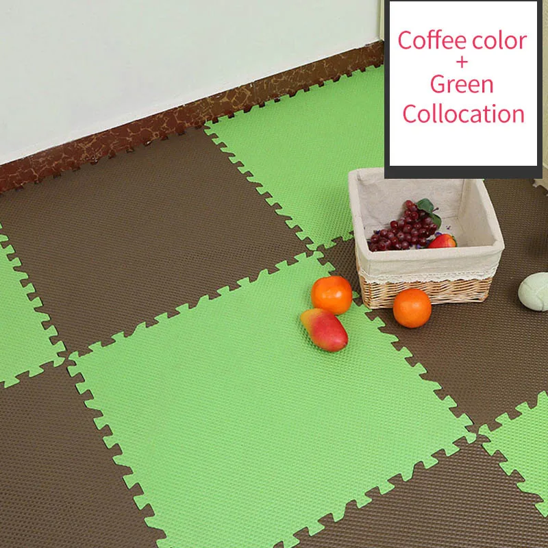 30*30 см tapete infantil детские коврики игровой коврик игрушки для детей Детский ковер мягкий пол eva пены головоломки коврики - Цвет: green and Brown