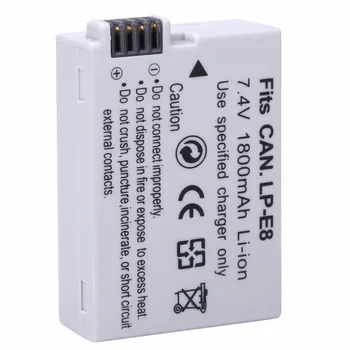

Rechargeable 1800mAh 7.4V LP E8 LPE8 Digital Camera bateria LP-E8 Battery For Canon EOS 600D 650D 550D 700D T4i T5i Rebel T2i