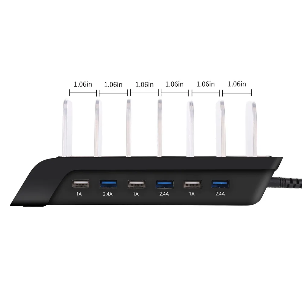 ABS+ PC 10.2A 6 портов универсальная usb-зарядная станция Узловая док-станция Настольный планшет для iPhone Galaxy HTC Motorola cargador