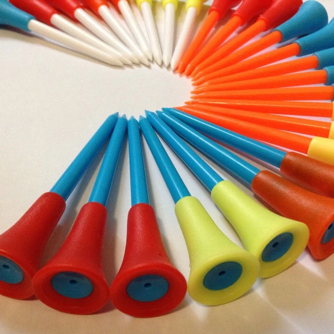 50pcs bulk Assorted color plastic golf tee with rubber tip 50pcs bulk Assorted color plastic golf tee with rubber tip