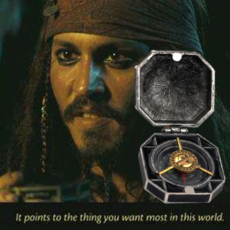 Men Jewelry Jack Sparrow's Compass Keychain Pirates of The Caribbean Movie Souvenir for Jack
