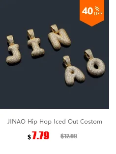 JINAO Personalized Name Custom Bubble Blood Drip Letter Pendant Necklace For Men Women Gift Hip Hop AAA Cubic Zirconia Jewelry