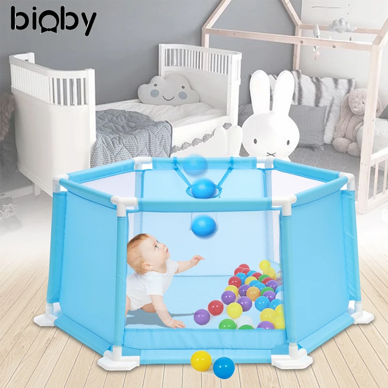 110CM Baby Playpen Portable Plastic Kids Safety Play Center Yard Home Indoor Outdoor Pen Fence For Child Play Tent Ball Pool