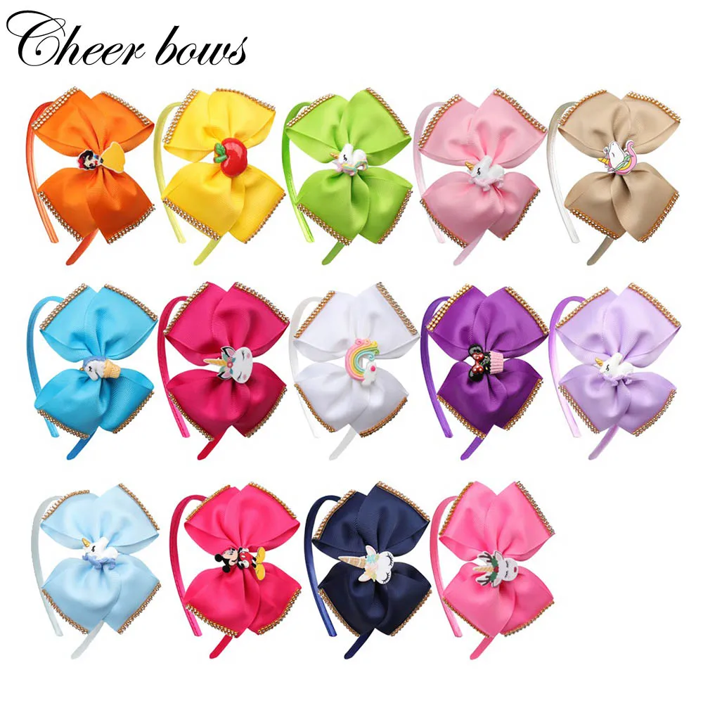 

1PC Cartoon Hairband for Girls BACK TO SCHOOL Hairbow Headband with Rhinestone Hair Hoop Children Hair Accessories