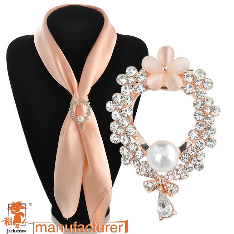 Newest Rose Pearl Brooches Crystal Rhinestone Flower For 