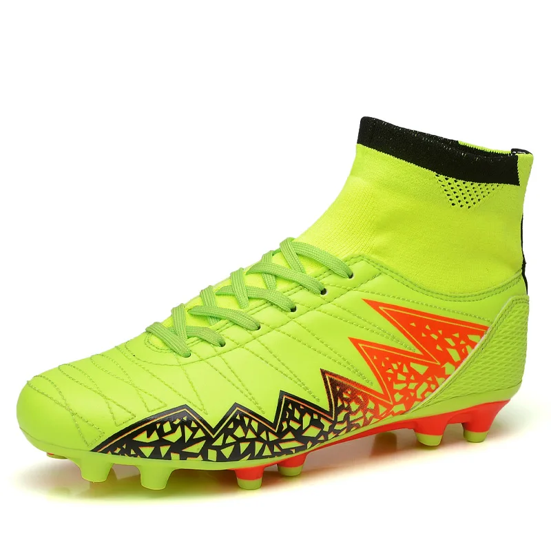 

Men Outdoor FG Turf Football Shoes High Ankle Soccer Boots Top Quality Zapatillas Futbol Sala Hombres Voetbalschoenen