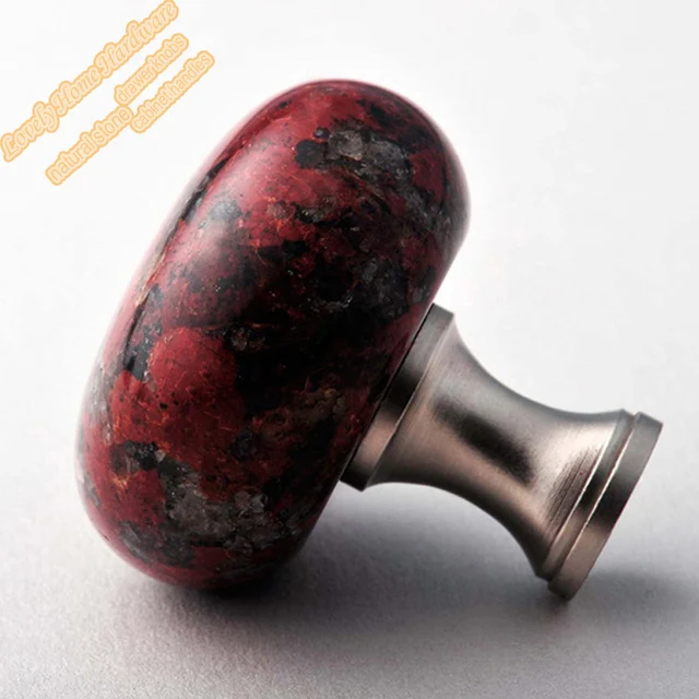 Hot Furniture Hardware,40mm African Red Granite Kitchen Knob Cupboard Knobs Closet