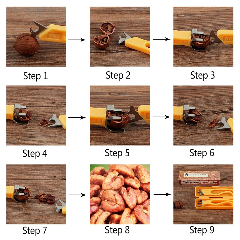 2 шт./набор, орех пекан, крекер из нержавеющей стали, многофункциональные щипцы для грецких орехов, Шеллер, гайка, открывалка, детский подарок, домашний кухонный инструмент для закусок
