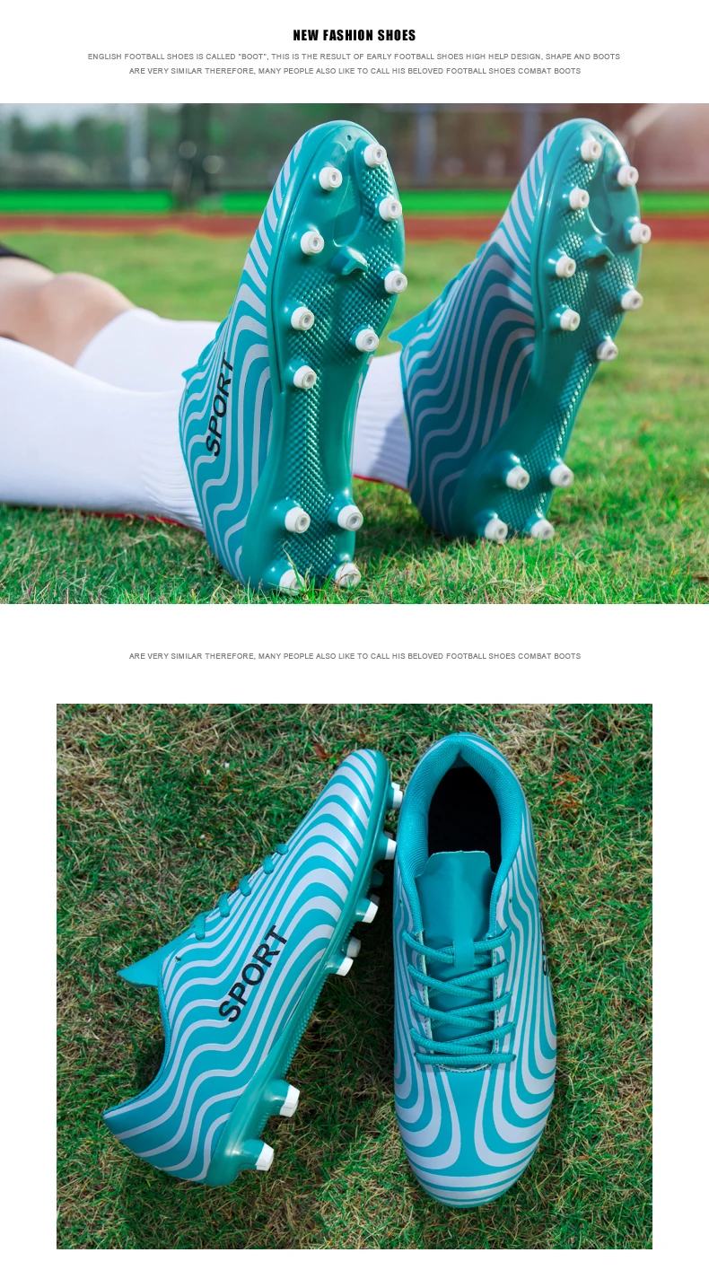Футбольная Обувь Мужская футбольная обувь бутсы AG длинные шипы кроссовки мягкие мужские уличные газон игры хорошие Quality35-45