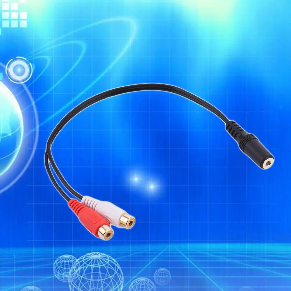 

3.5 Stereo Female To 2 RCA Female Adapter Cable 3.5mm Audio Cable For Converting The Audio Output Interface Of DVD CD TV VCR